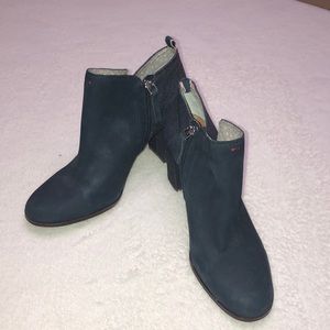 ED Ellen Degeneres blue suede with denim accents boots/booties Sz9